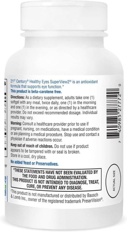 21st Century Healthy Eyes SuperView 2 Softgels, 120 Count...
