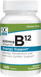 Quality Choice Vitamin B12 500 MCG, Energy, Metabolism, & Nervous System Support Supplement 100 Count Bottle of Tablets...