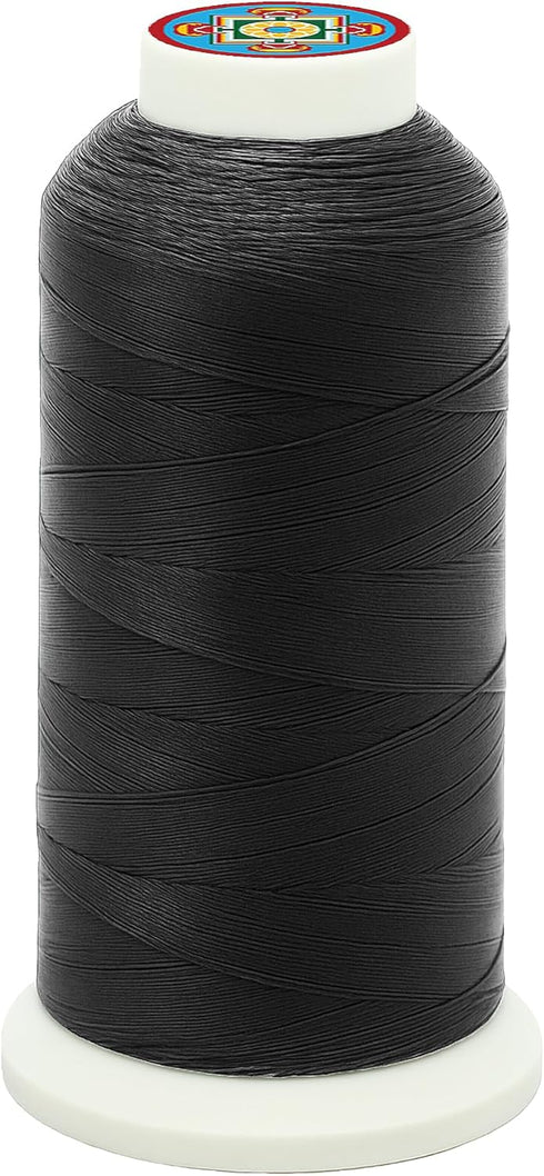 Mandala Crafts Bonded Nylon Thread Black Heavy Duty Sewing Threads - 1500 YDs Size 69 210D T70 Tex 70 Thread for Leather Jeans Weaving Outdoor Mar...