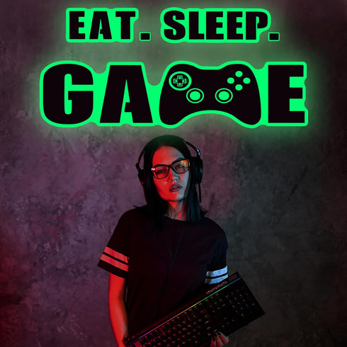 Eat Sleep Game Wall Decal Gamer Boy Wall Stickers Video Game Decor Gaming Controller Decals for Boys Room Kids Bedroom Home Playroom Decor(23.6 x ...