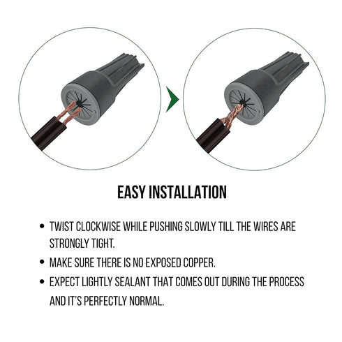 GKOLED 30PCS AWG #22-8 Waterproof Wire Connectors, Silicone Filled Outdoor Electrical Screw Terminals, Wire Splice Connector for LED Landscape Lig...