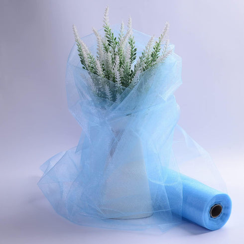 Crystal Organza Fabric Tulle - 16" by 50 Yards Sheer Fabric for Wedding Party Decoration Bridal Shower Tutu Roll Netting Spool Ribbon Wrapping (Li...