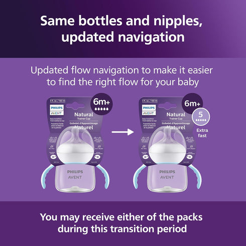 Philips Avent Natural Trainer Cup with Extra Fast Flow Natural Response Nipple (Flow 5) and Soft Spout, 5oz, SCF263/01...