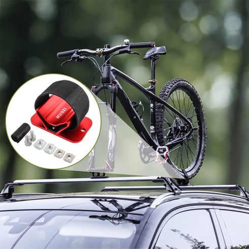 MUQZI Bicycle Rear Wheel Rack Mount Car Carrier Holder Installation for Road Mountain Bike Safe Transportation, Red...