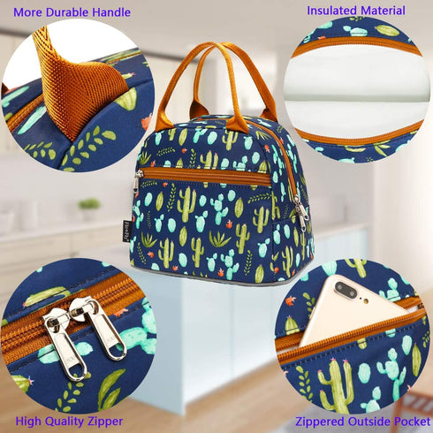 FlowFly Insulated Lunch Cooler Bag - Tote Bag Organizer for Women/Men, Cactus...