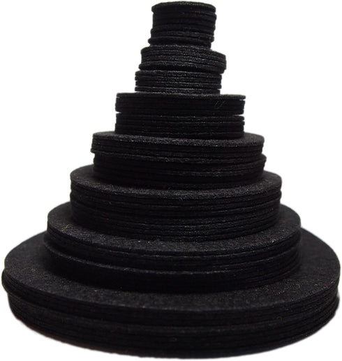 Playfully Ever After Black Stiff Felt Circle (3/4 to 4 inch Mixed Size Pack - 54pc)...