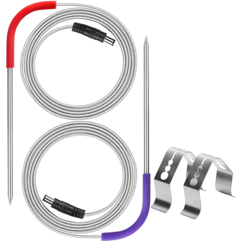2-Pack Pellet Grill Temperature Meat Probe Compatible with Rec Tec Grills, Thermometer Meat Probe Replacment for RecTeq Grill, with 2-Pack Probe H...