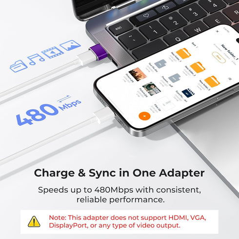 Basesailor USB to USB C Adapter 2 Pack,Type C Female to A Male Power Adapter for iPhone 15 14 13 12 Mini Pro Max,Airpods,iPad Air 4 5,Samsung Gala...