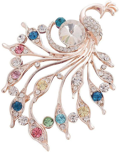 Comelyjewel Brooch Pin Women's Peacock Color Rhinestones Breastpin for Wedding/Banquet/Bouquet...