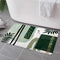 Green Mid Century Bath Rugs for Bathroom, Modern Boho Geometric Abstract Emerald Green Minimalist Striped Non Slip Flannel Bathroom Rug, Dry Fast ...