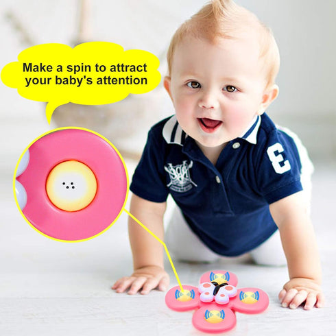 Suction Toys for Baby, 3PC Baby Bath Toys with Rotation Suction Cup for Baby Dining Table/Bathing/Travelling...