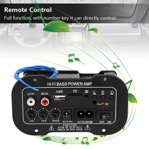2 Channel Bluetooth Amplifier Marine, Acouto 5 Inch Auto Car Digital Bluetooth Amplifier HiFi Bass High Power Stereo Audio AMP Digital Bluetooth A...