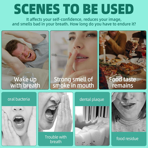 Coconut Mint Oil Pulling Mouthwash with Tongue Scraper, Helps with Fresh Mouth, Remove Impurities, Teeth Whitening, Supports Gum Health, Improves ...