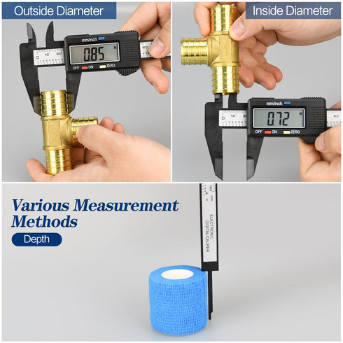 1/2/4 Pack Digital Caliper, 6in Electronic Digital Caliper Measuring Tool, Construction with LCD Screen, Easy Switch from Inch to Millimeter(1 Pac...