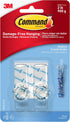 Command Medium Crystal Hook, Holds up to 2 lb, 2 Wall Hooks with 3 Command Strips, Damage Free Hanging on Walls, Doors, Cabinets, and Cloest for J...