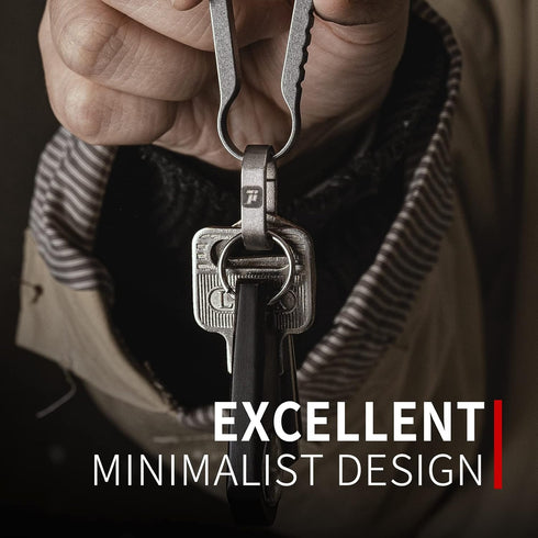 FEGVE Titanium Key Chain Rings with 2 Stainless Steel Key Rings, Mini carabiner Key holder Small Quick release Connecting Keychain Accessories for...