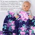 TANOFAR Baby Blankets Purple Floral Minky Toddler Blanket for Boys Girls, Dotted Backing, Double Layer, Crib Receiving Blanket, for Nursery/Stroll...
