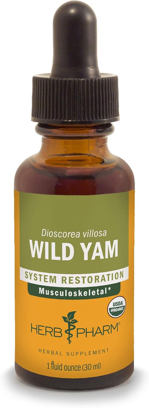 Herb Pharm Certified Organic Wild Yam Liquid Extract for Musculoskeletal System Support - 1 Ounce...