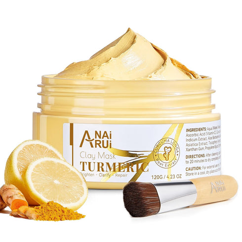 ANAI RUI Vitamin C Face Mask with Turmeric and Kaolin Clay for Dark Spots, Dull Skin, Skincare Facial Mask for Refining Pores and Controlling Oil,...
