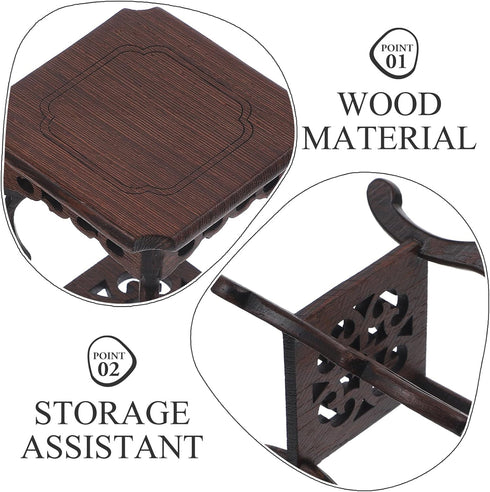 PRETYZOOM Plant Stand Indoor Wooden Flower Stand Planter Stand Plant Shelf Side Table with Lower Shelf End Table Nightstand for Living Room Balcon...