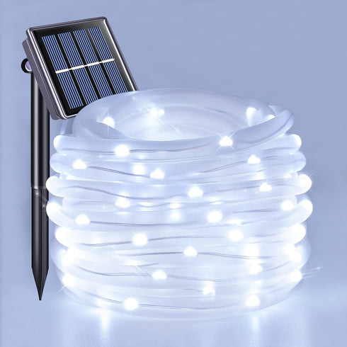 JMEXSUSS 120 LED Solar Powered Rope Lights Outdoor,39.4ft 8 Modes Solar Rope Lights,Waterproof Solar Rope Tube for Fence,Gazebo,Yard,Walkway,Path ...