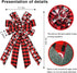 Hying Large Valentines Bows for Wreath, Valentines Wreath Bow Black Red Buffalo Plaid Bows Holiday Hearts Burlap Tree Topper Bows for Front Door D...