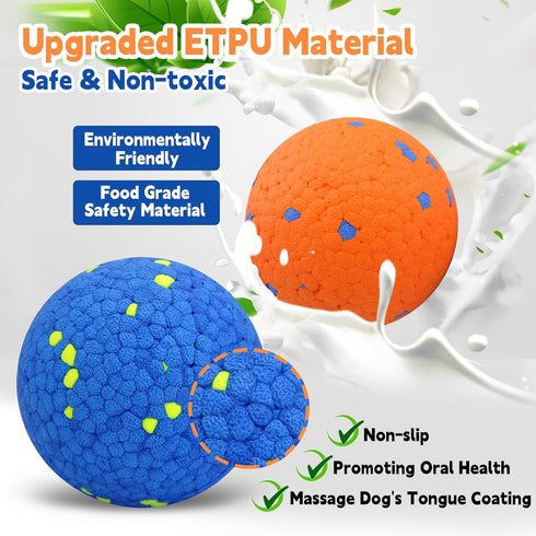 Dog Toy Balls Indestructible Dog Tennis Ball for Aggressive Chewers, 3 Inch Durable Teething Chew Toys Water Toy Interactive Outdoor Fetch Balls f...