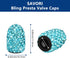 SAVORI Presta Valve Caps, (for road bikes only) 2 Pack Handmade Bling Rhinestone Tire Valve Stem Caps, French Bicycle Air Tire Caps (Sky Blue)...