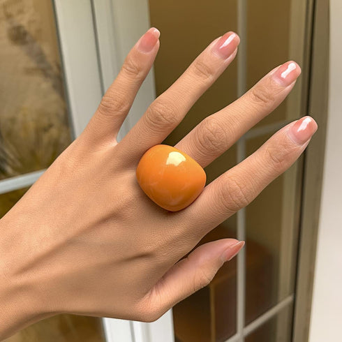 Colorful Chunky Acrylic Wide Band Rings Set,Resin Chunky Knuckle Finger Rings Stackable Rings Y2K Jewelry for Women...