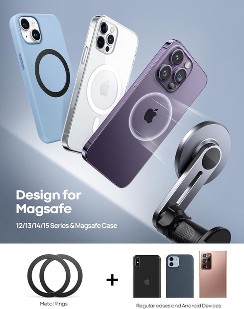 Lamicall Car Phone Holder Mount for MagSafe Magnetic Phone Holder for Car, Hands Free iPhone Car Holder Mount for iPhone 14 13 12 Pro Plus Max Min...