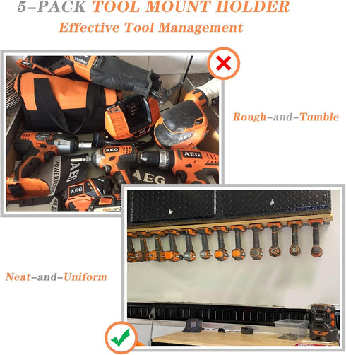 5 Packs Tools Drill Mount Holder, Fit for RIDGID 18V Li-ion Drill Tools Holder Dock Hanger with 20 Screws(No Tool)...