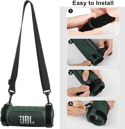 TXEsign Silicone Case Cover Compatible with JBL Flip 6 Bluetooth Speaker, Protective Case JBL Flip 6 Travel Speaker Pouch with Shoulder Strap and ...