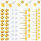 Huucky 450PCS Gold Earring Posts and Backs,Hypoallergenic Earring Studs for Jewelry Making,Stainless Steel Flat Pad with Butterfly and Rubber Bull...