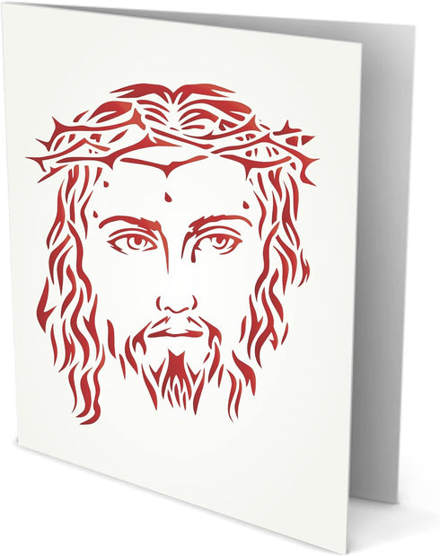 Jesus Stencil, 6.5 x 7.5 inch (S) - Christian Catholic Religious Crown of Thorns Stencils for Painting Template...