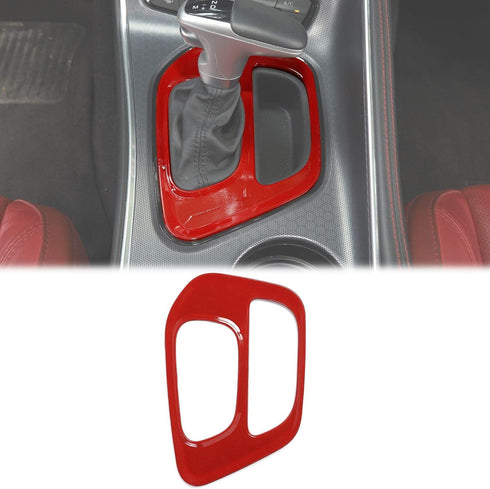 Voodonala for Challenger Gear Shift Panel Covers Decoration Trim Accessories for Dodge Challenger 2015-2022 (Red)...
