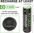 Kruta Ni-MH AA Rechargeable Batteries 2000mah, Double A High Capacity 1.2V Pre-Charged for Garden Landscaping Outdoor Solar Lights, String Lights,...