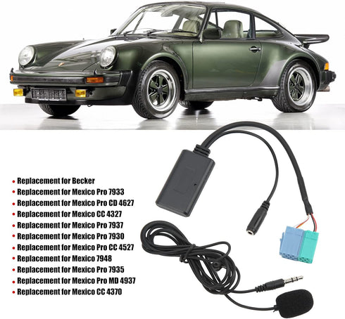 Car Bluetooth Audio Adapter Cable,Wireless Audio AUX Input Adapter Wire Bluetooth 5.0 with Microphone for...