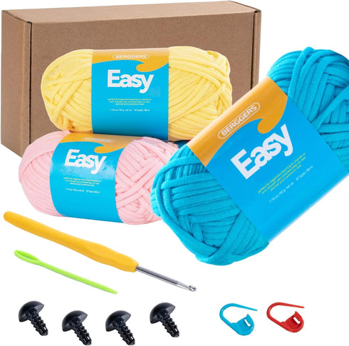 Soft Amigurumi Yarn for Crocheting with Easy-to-See Stitches Chunky Yarn Bulk, Knitting & Crochet Supplies for Beginner to Crochet Amigurumi and O...