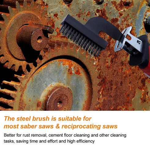 5PCS Reciprocating Saw Spatula Brush Set, Reciprocating Saw Saber Blade, Reciprocating Saw Attachment Includes Reciprocating Saw Shovel and Wire B...