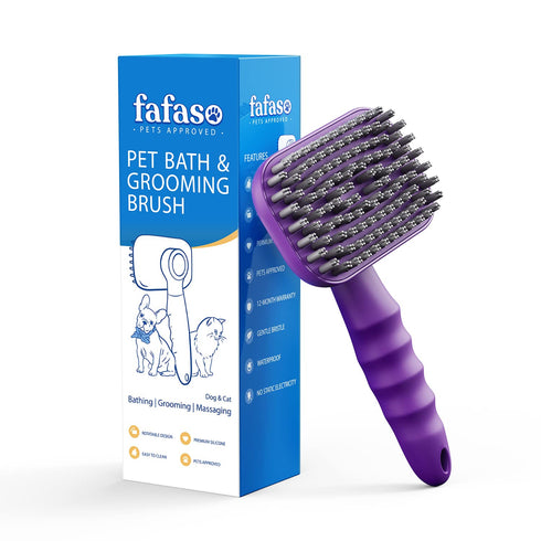 Dog Bath Brush, Pet Grooming Brush for Dogs and Cats, Dog Bath Scrubber for Short and Long Hair Pets, Versatile Pet Brush for Bathing, Grooming an...