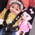 OUOZZZ Soft Baby Doll for Girls - My First Baby Doll Birthday Gifts for Girls Plush Rag Dolls Asian Doll Black Hair Pink Dress Toy for Toddlers Ki...