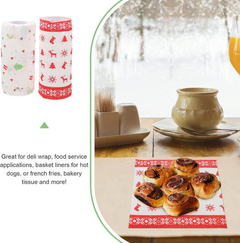 BESTonZON Christmas Kitchen Paper Christmas Paper Hand Towels Kitchen Paper Rolls Oil Cleaning Paper Towels: 2 Rolls...