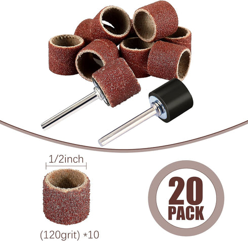 22 Pet Nail Grinder Replacement Kit with Grit Sanding Bands Pet Nail Smoother Dog Claw Care Black Grinding Drums Dog Nail Grinder Replacement Dog ...