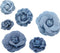 YXQ 6Pcs Fabric Flower 3 Sizes Denim Flowers Decoration DIY Crafts...