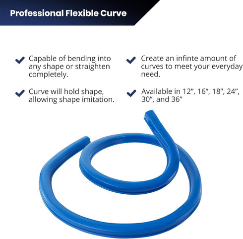 Pacific Arc Flexible Curve 30" with Inking Edge, for Drawing, Pattern Making, Engineering, Stencil Making...