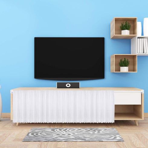 Jetec 4 Pieces Extendable Curtain Rod Cupboard Bars Tensions Adjustable Plastic Curtain Rod with 10 Pieces Self Adhesive Hooks for Home Bathroom H...