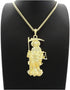 MENS SANTA MUERTE OUR LADY OF HOLY DEATH PENDANT BOX,ROPE CUBAN CHAIN NECKLACE (Cuban Chain Gold)...