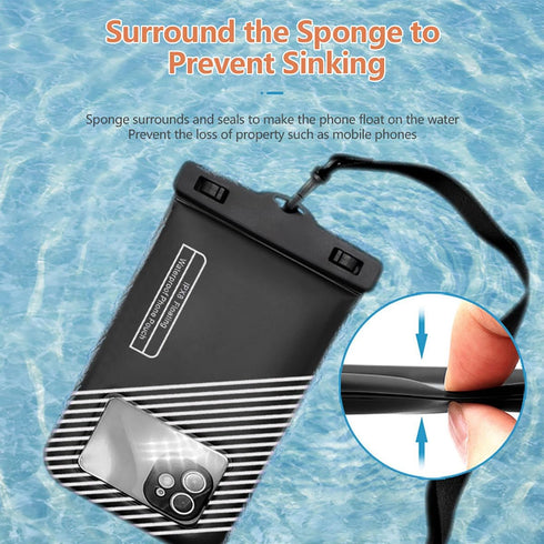 Waterproof Phone Pouch 2pcs(S+L),Waterproof Phone Lanyard Case, IPX8 Floating Waterproof Phone Case Dry Bag for iPhone 15 14 Pro 13 13 Pro Max 12 ...