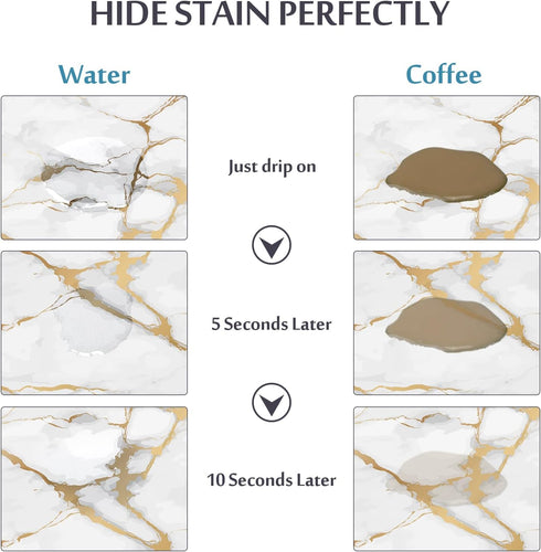 EMMTEEY Coffee Mat Dish Drying Mat for Kitchen Counter Marble Coffee Maker Mats Hide Stain Absorbent Rubber Backed Coffee Bar Mats for Countertops...