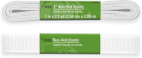 Dritz 9507W Non-Roll Knit Elastic, 1-Inch x 2-1/2-Yard, White...